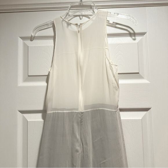 Theory Silk Dolie Colorblock High-Low Maxi Long Minimalist Evening Dress Size 2 - Picture 7 of 15